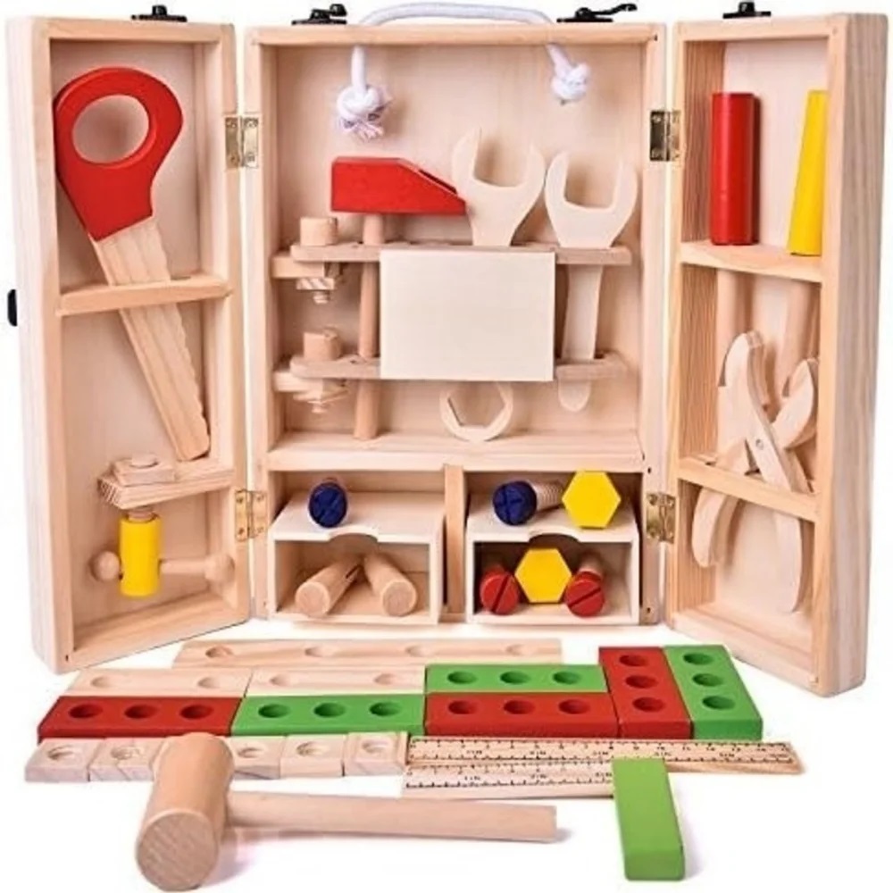 Emimo Tool Box Kit - Pretend Play | Smooth Edge Environmental Friendly Tool Set Toys for Kid