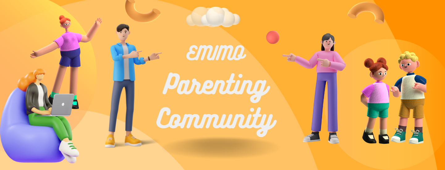 Emimo Parent Community: A diverse group of parents engaged in discussion and support."